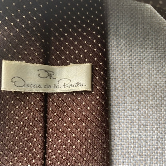 Vintage Oscar De La Renta Brown Tie - Picture 4 of 4